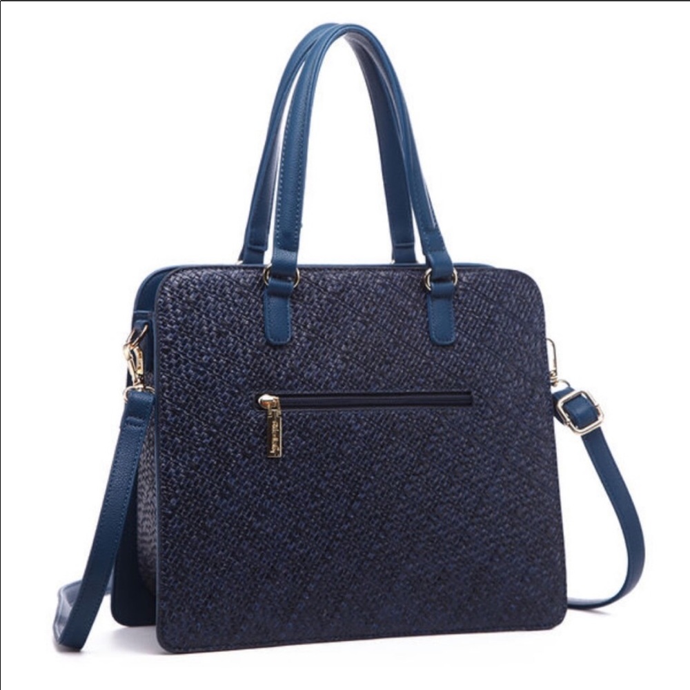 1 left! Boutique-Pink Haley Elegant Black Tote - Picture 2 of 4